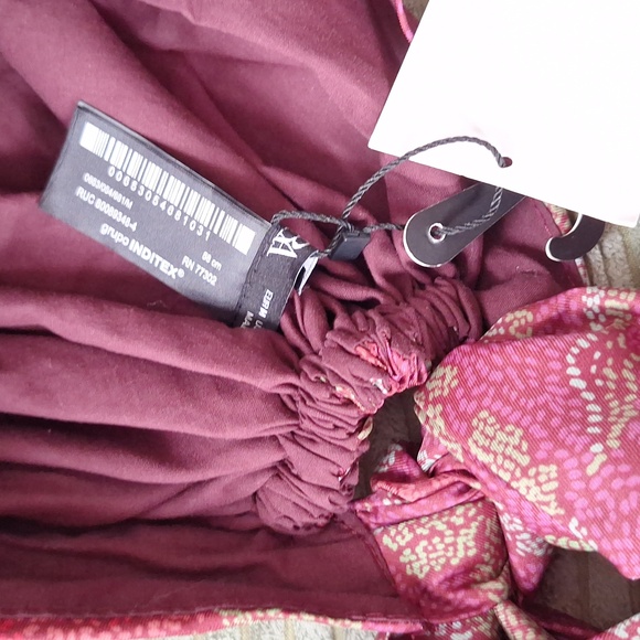 ZARA BURGUNDY FALL/WINTER THEME PRINT HEAD WRAP - Picture 6 of 7